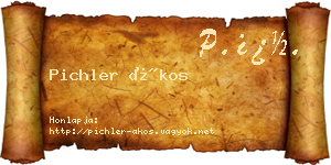 Pichler Ákos névjegykártya